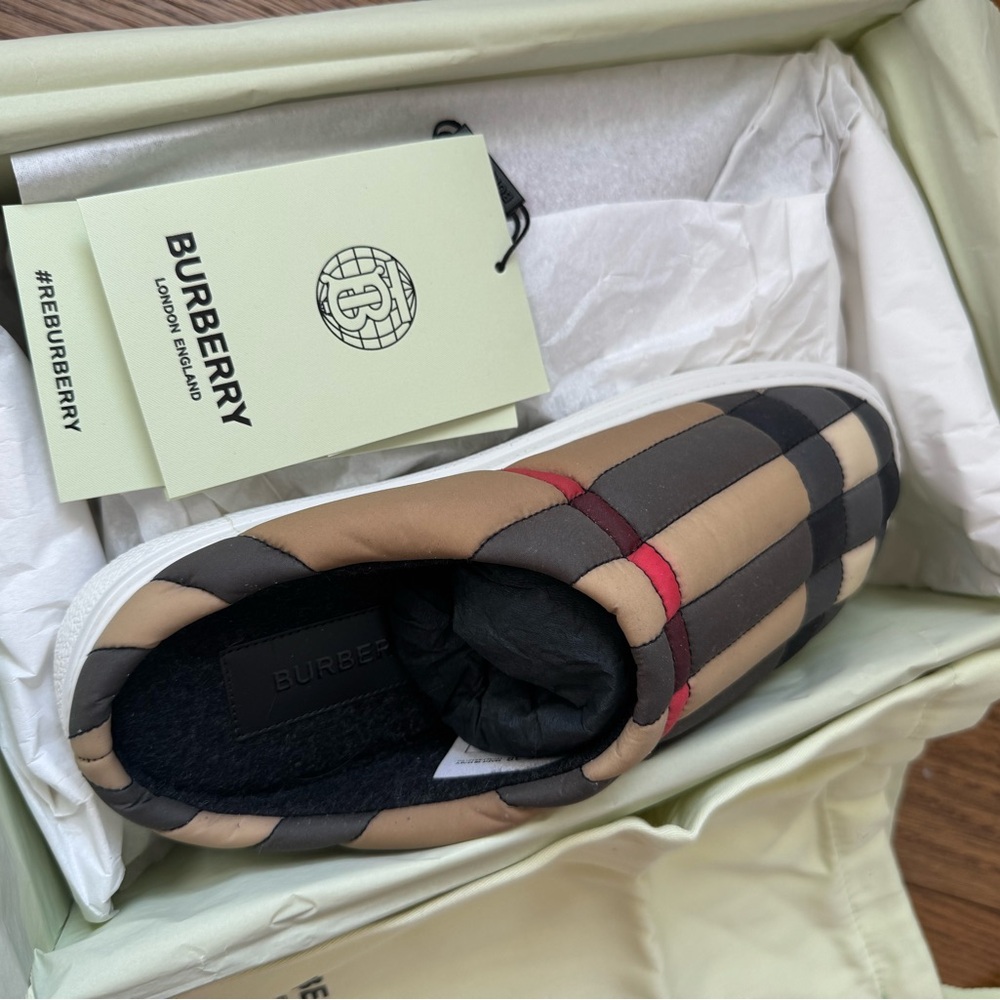 BURBERRY Ladies Archive Beige Homie Open Back Sneakers, Size 38!